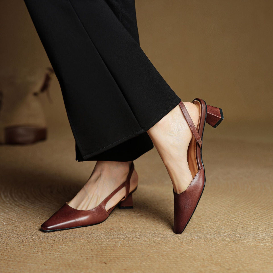 Womens Genuine Leather Heels Classic Fit