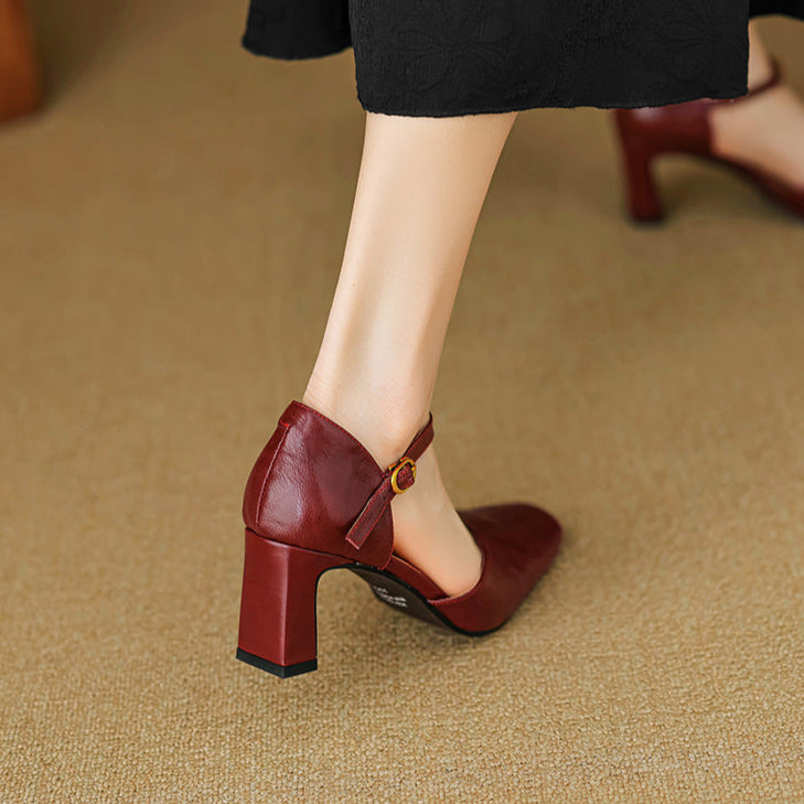Womens Heels Genuine Leather Classic Fit