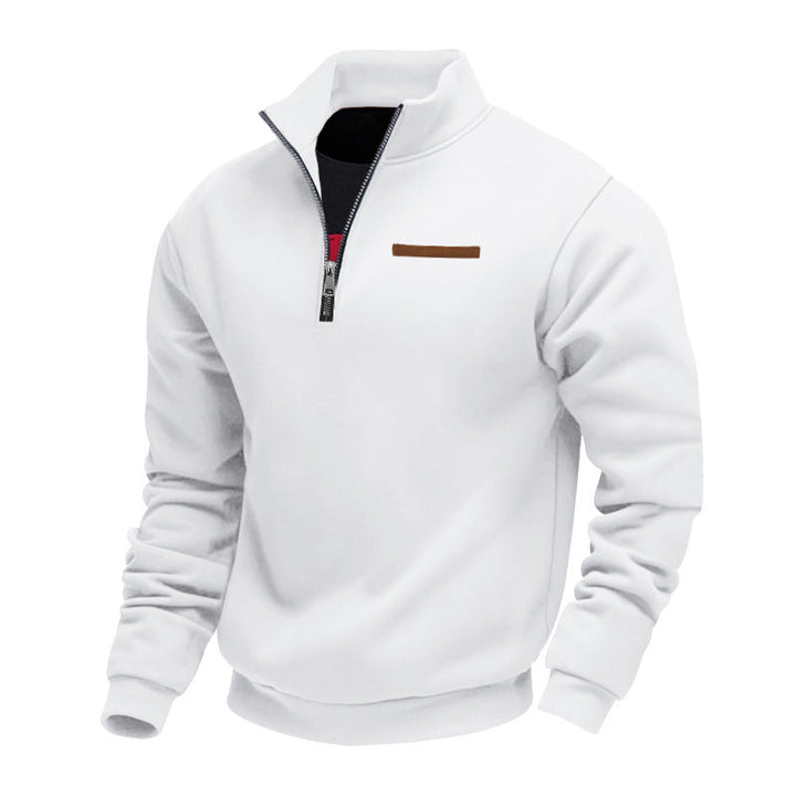 Mens Quarter Zip Pullover High Collar Slim Fit