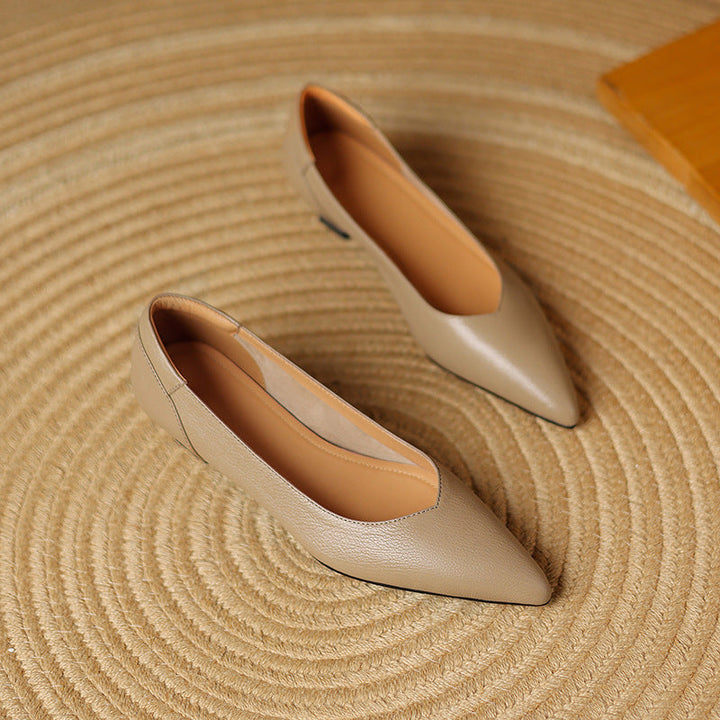 Womens Genuine Leather Heels Classic Fit