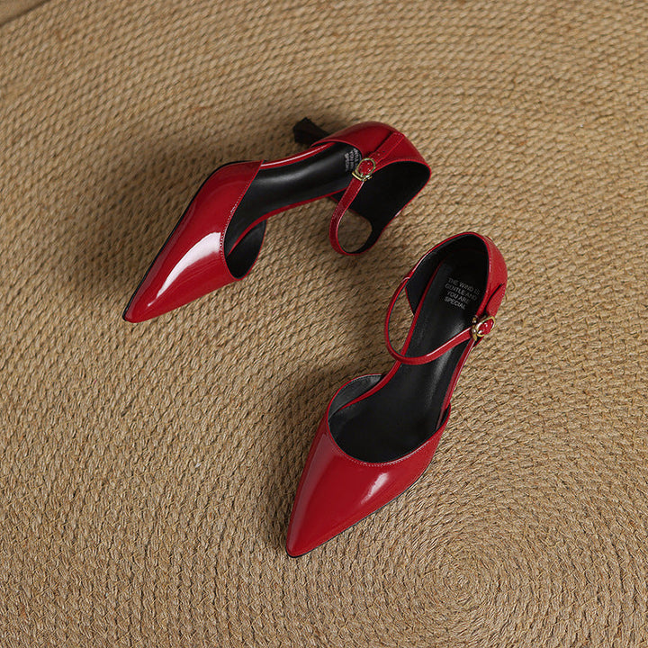 Womens Genuine Leather Heels Classic Fit