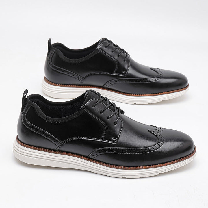 Mens Leather Shoes Velcro Closure