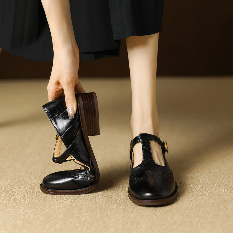 Womens Genuine Leather Shoes Classic Fit