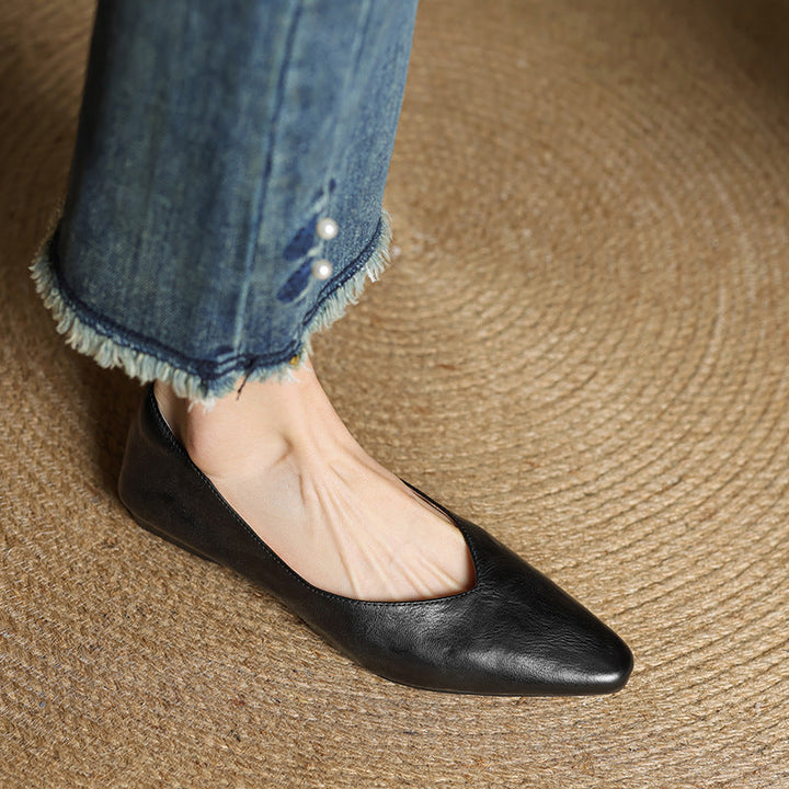 Womens Genuine Leather Mules Slip-On Comfortable