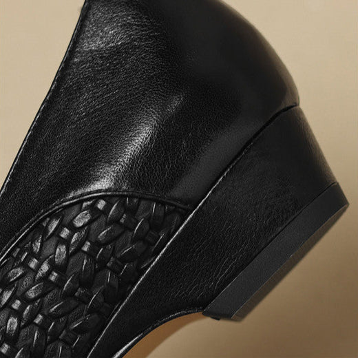 Womens Genuine Leather Heels Classic Fit