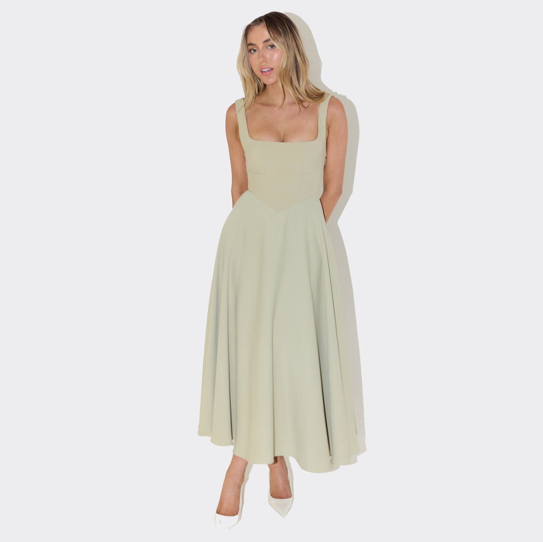 Womens Maxi Dress V-Neck Halter Slim Fit Backless Style