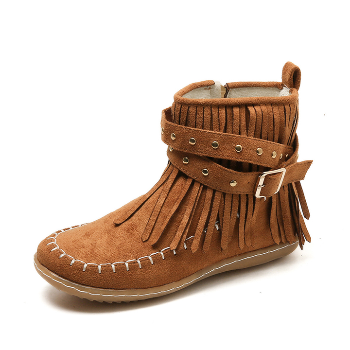 Womens Ankle Boots with Fringe Strap Stylish Fit