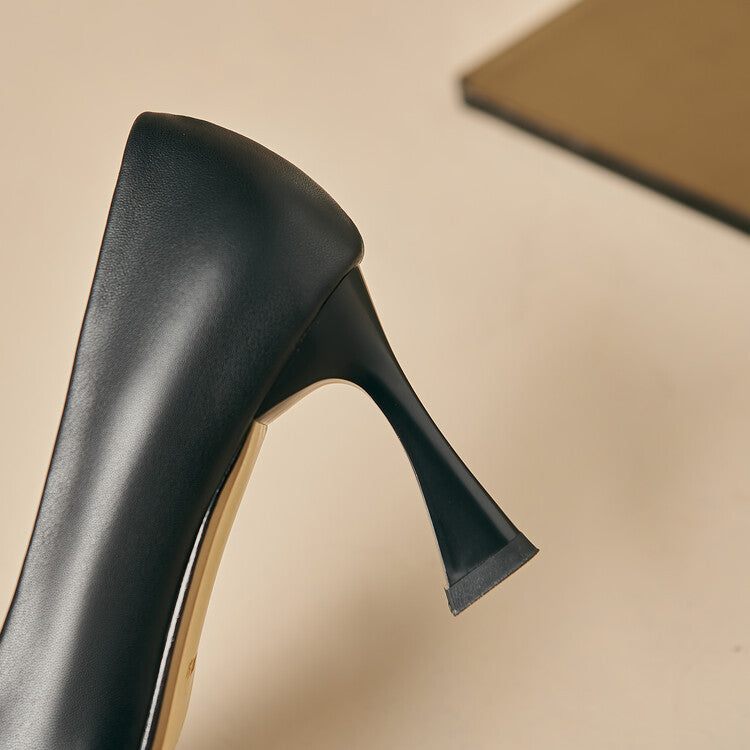 Womens Genuine Leather Heels Classic Fit