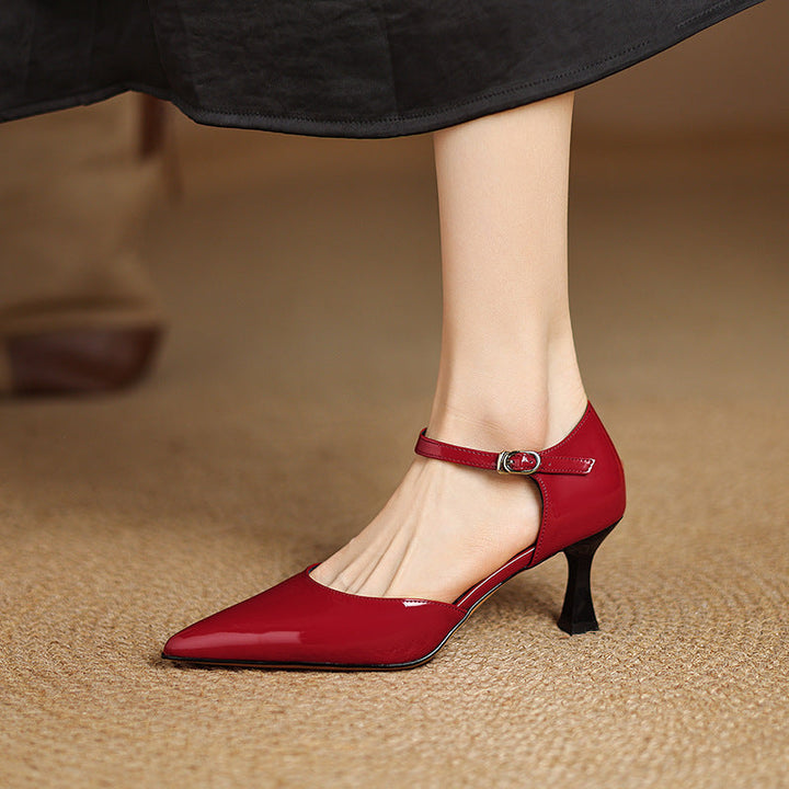 Womens Genuine Leather Heels Classic Fit