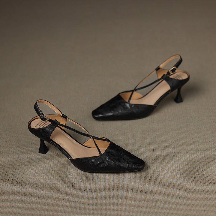 Womens Genuine Leather Heels Classic Fit