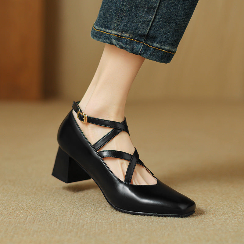 Womens Leather Heels Classic Fit