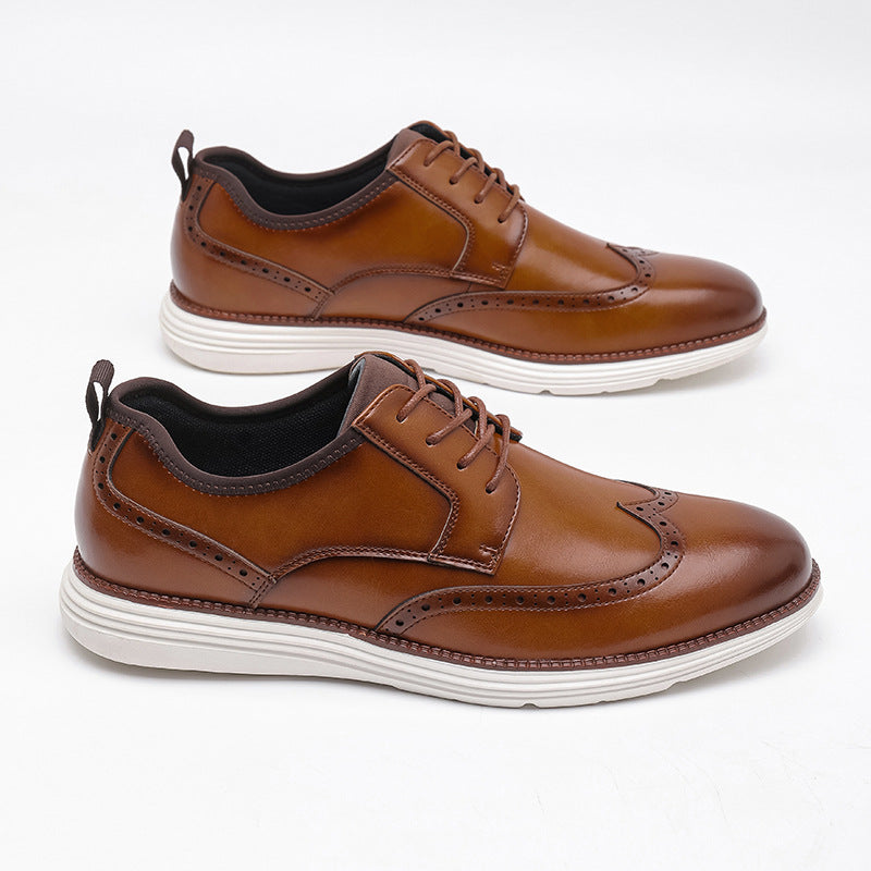 Mens Leather Shoes Velcro Closure