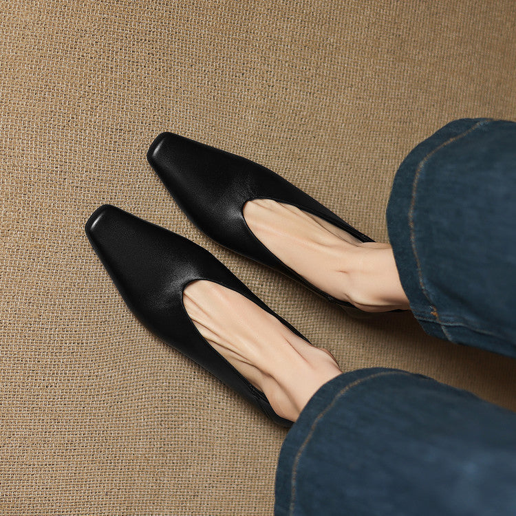 Womens Leather Flats Genuine Material