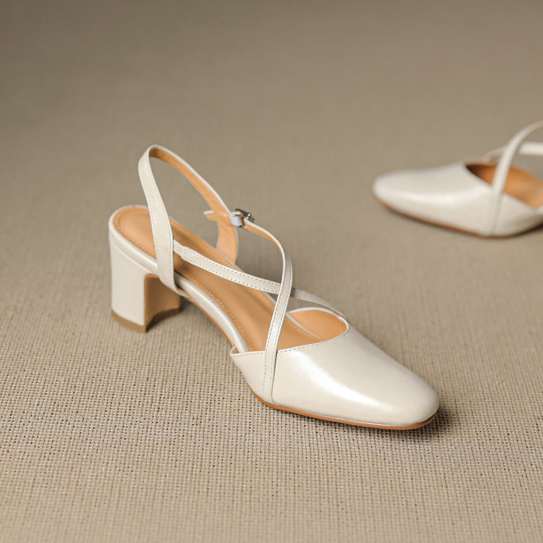 Womens Slingback Shoes Genuine Leather