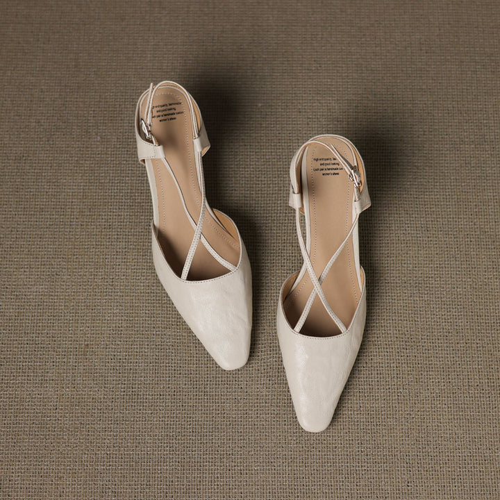 Womens Genuine Leather Heels Classic Fit