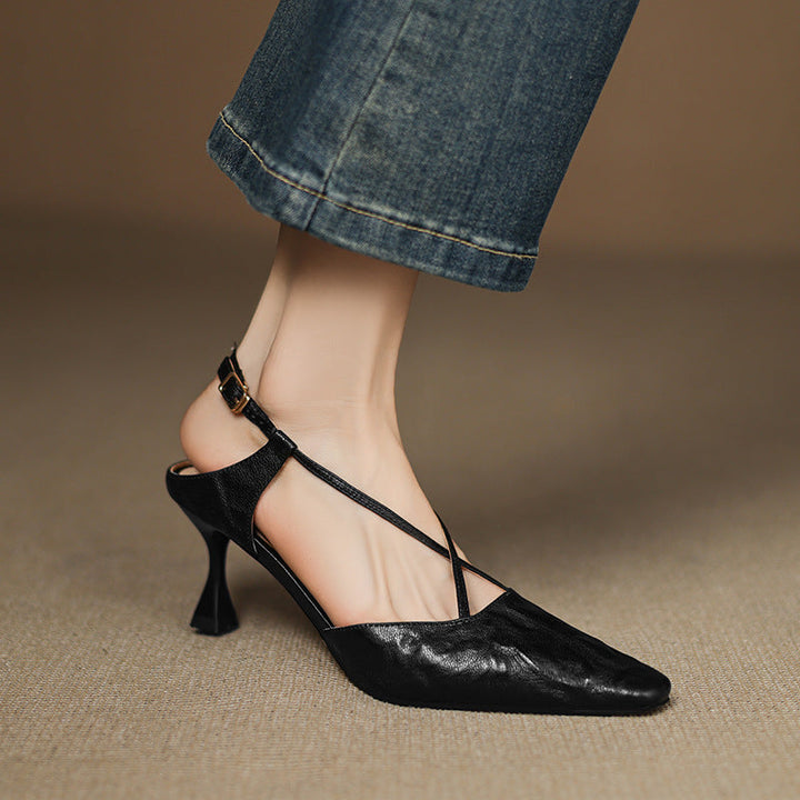 Womens Genuine Leather Heels Classic Fit
