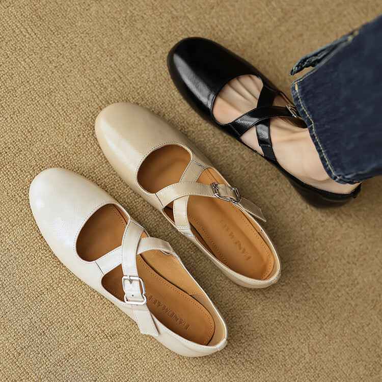 Womens Genuine Leather Shoes Classic Fit