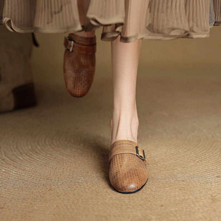 Womens Leather Mules Genuine Leather Slip-On