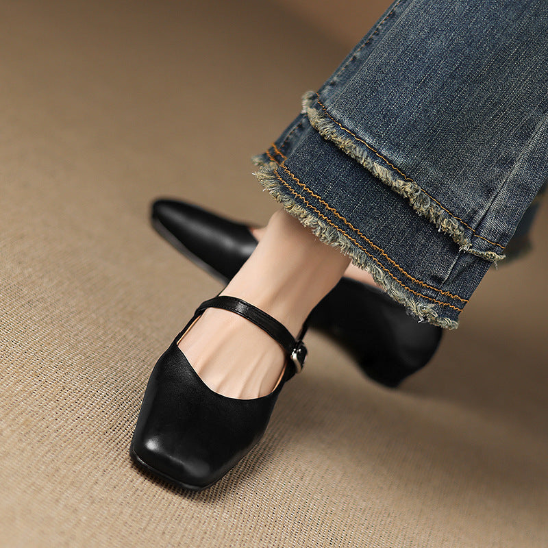 Womens Flats Genuine Leather Slip-On