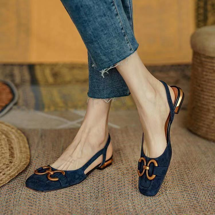 Womens Slingback Shoes Leather Strap Elegant Fit