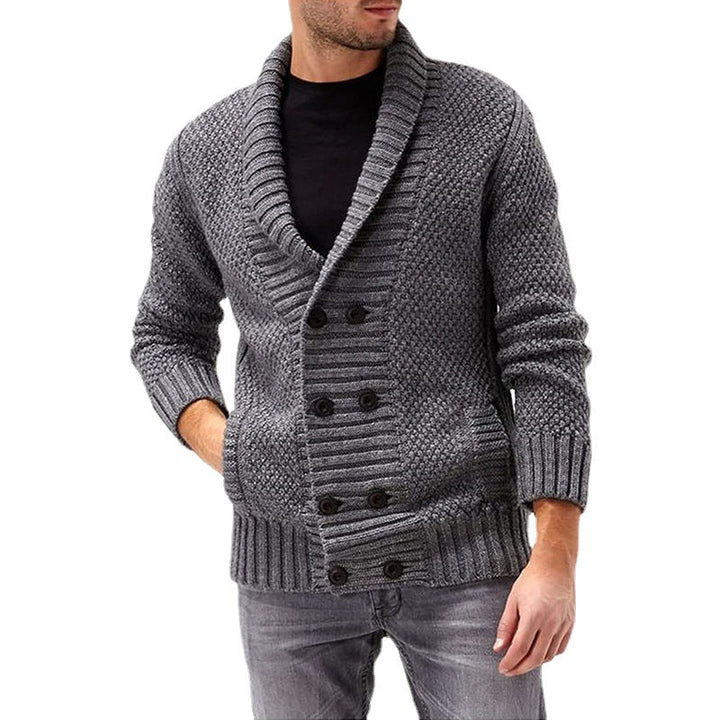 Mens Structured Cardigan Double Button Placket