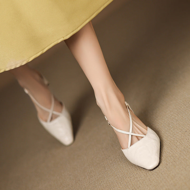 Womens Genuine Leather Heels Classic Fit