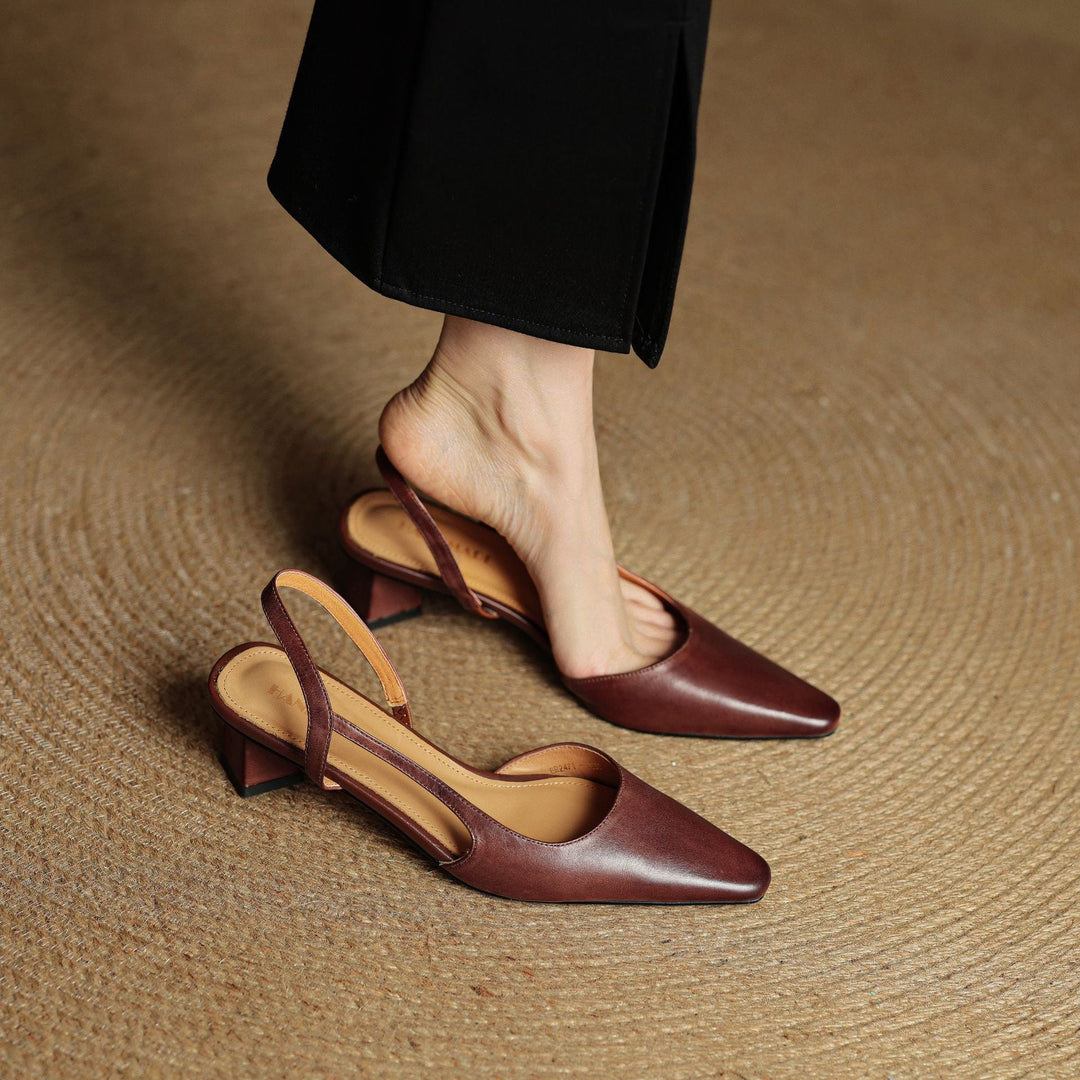 Womens Genuine Leather Heels Classic Fit - BritishMode