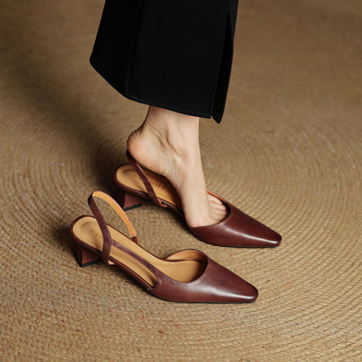 Womens Genuine Leather Heels Classic Fit - BritishMode