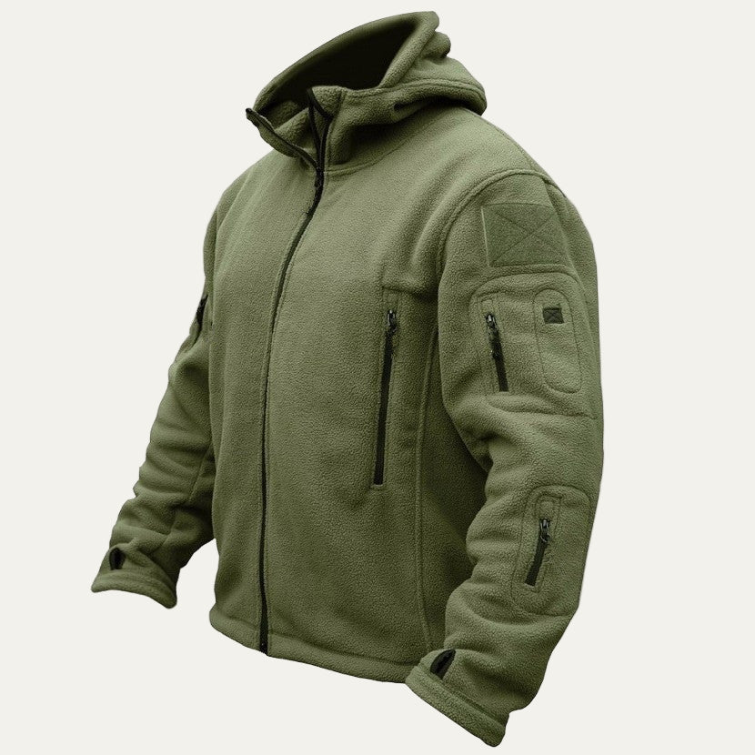 Mens Tactical Fleece Jacket Full Zip Hooded