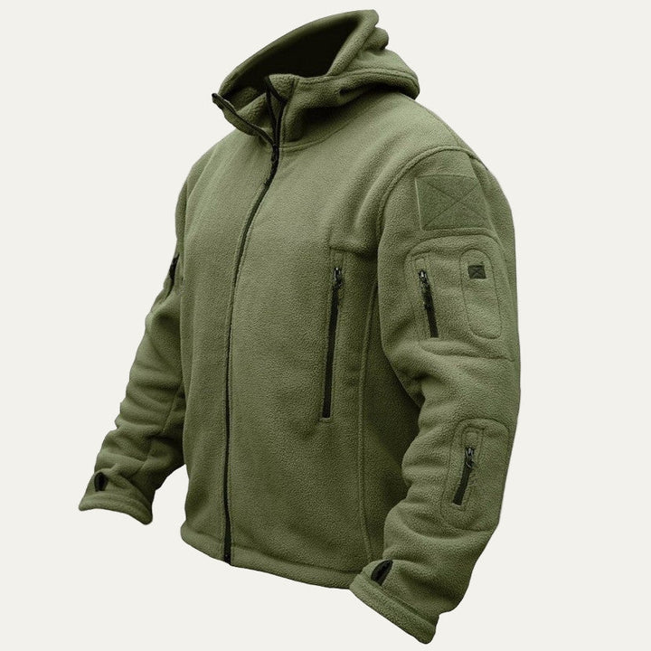 Mens Tactical Fleece Jacket Full Zip Hooded