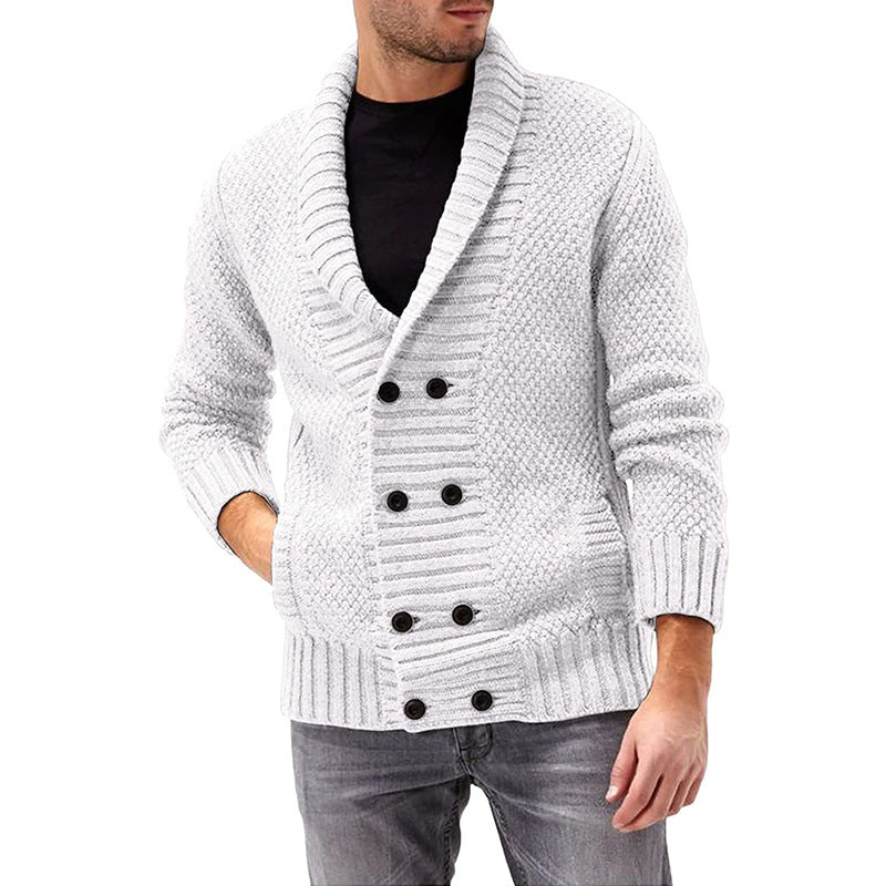 Mens Structured Cardigan Double Button Placket