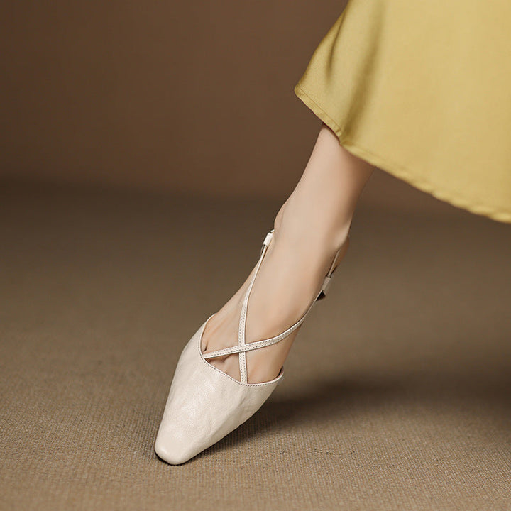 Womens Genuine Leather Heels Classic Fit