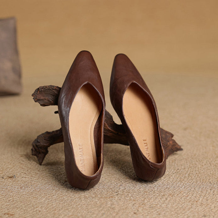 Womens Genuine Leather Mules Slip-On Comfortable