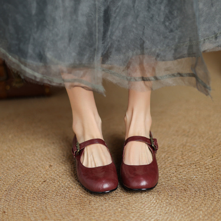 Womens Genuine Leather Shoes Classic Fit