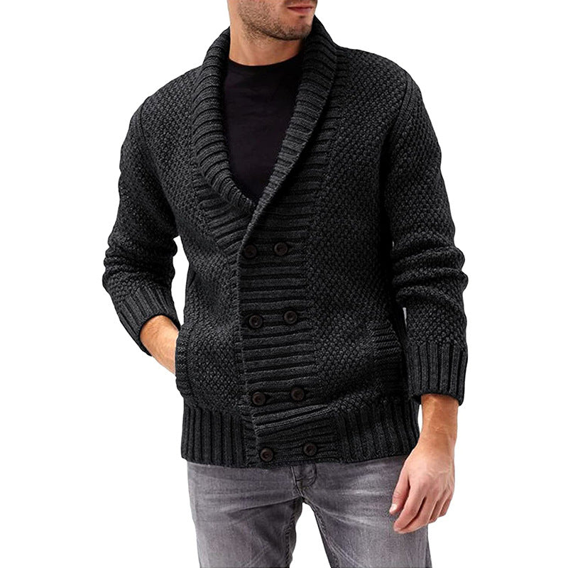 Mens Structured Cardigan Double Button Placket