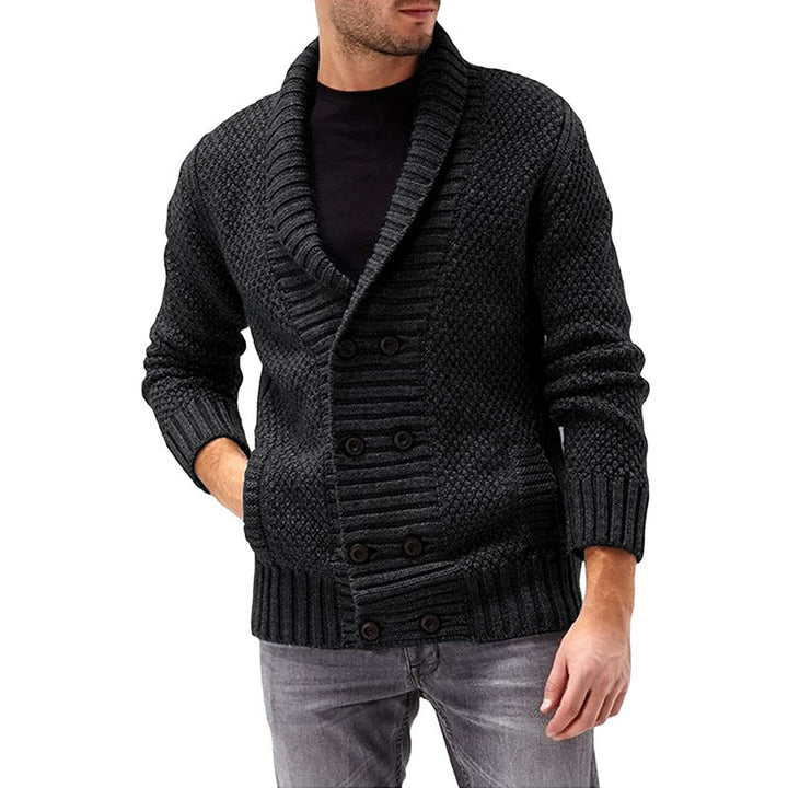 Mens Structured Cardigan Double Button Placket