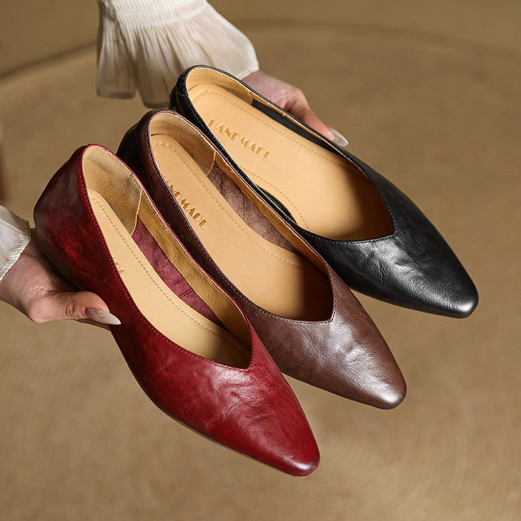 Womens Genuine Leather Mules Slip-On Comfortable