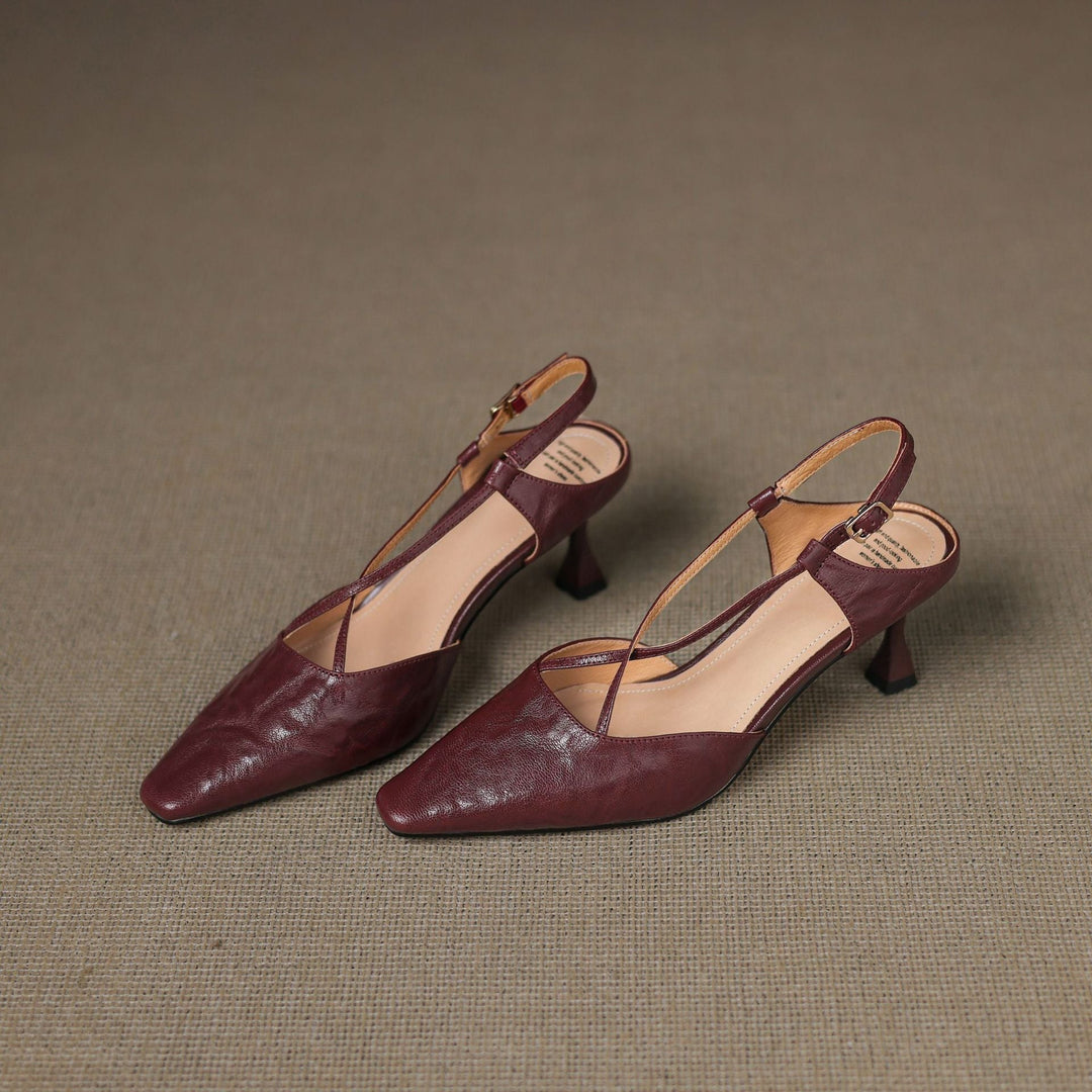 Womens Genuine Leather Heels Classic Fit
