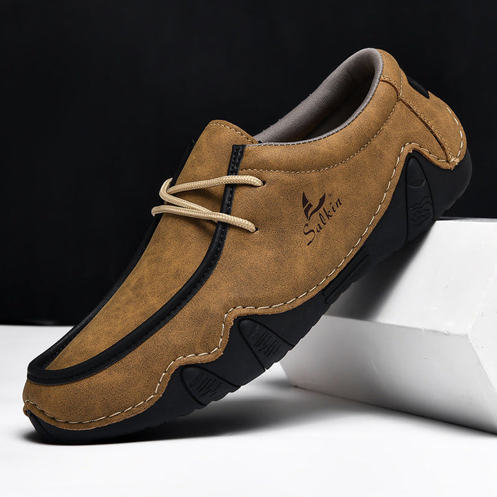 Mens Leather Loafers Classic Slip-On
