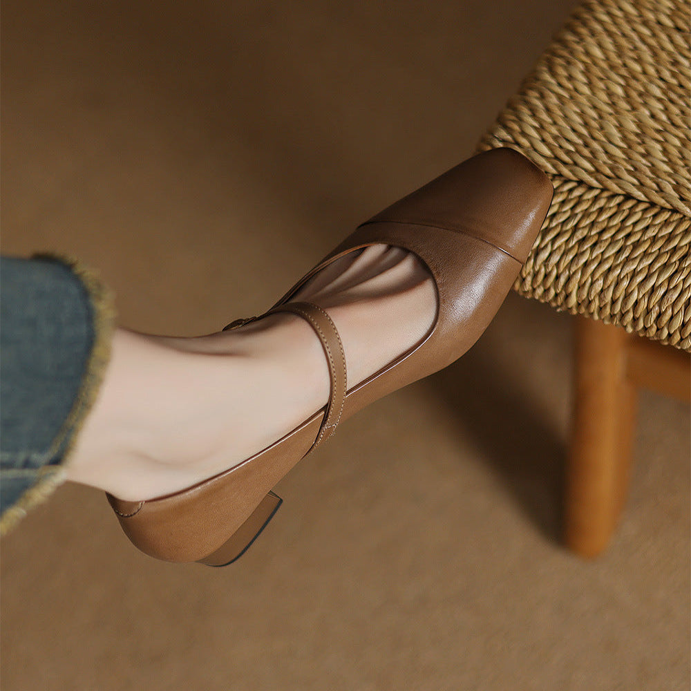 Womens Heels Genuine Leather Classic Fit