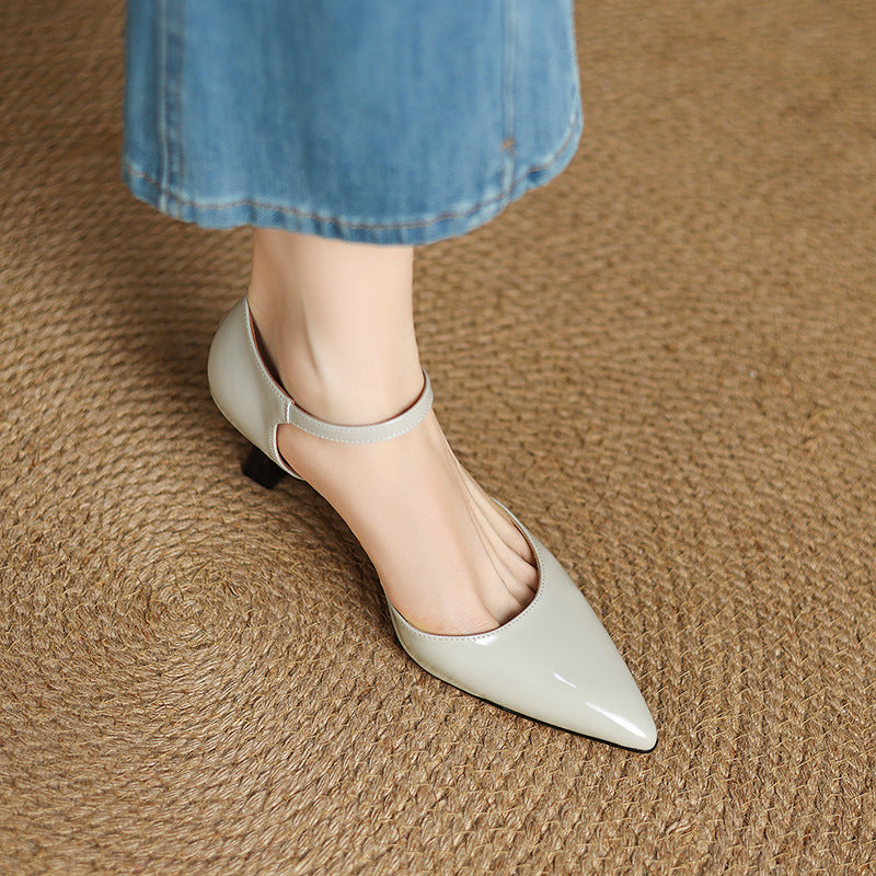 Womens Genuine Leather Heels Classic Fit