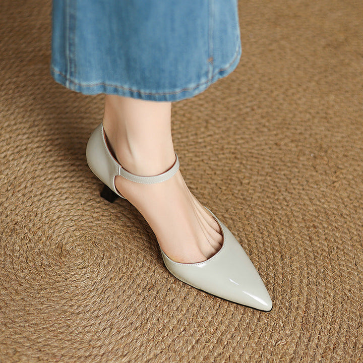 Womens Genuine Leather Heels Classic Fit