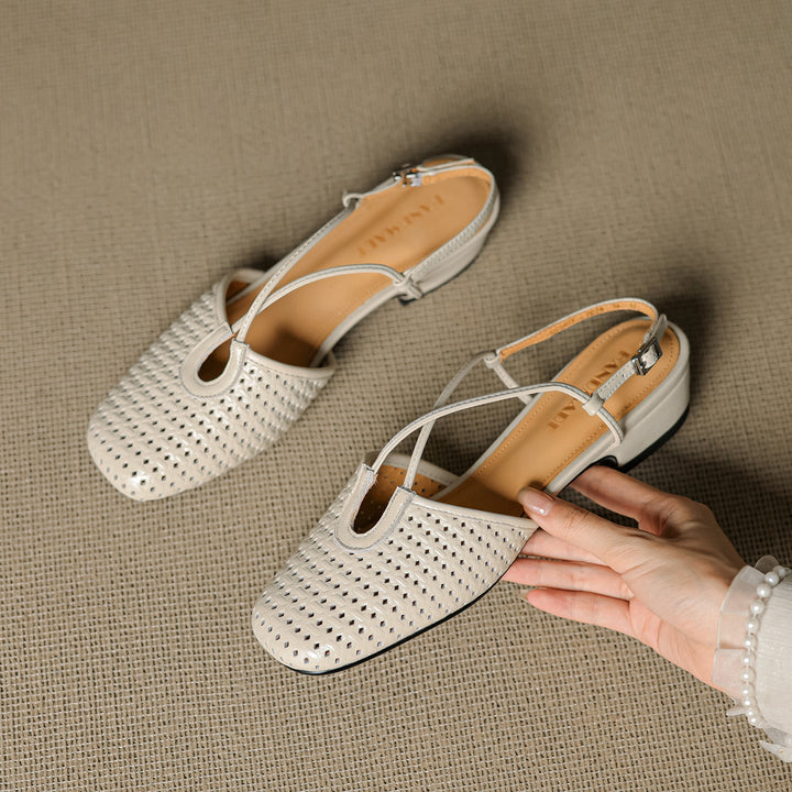 Womens Slingback Shoes Genuine Leather Classic Fit