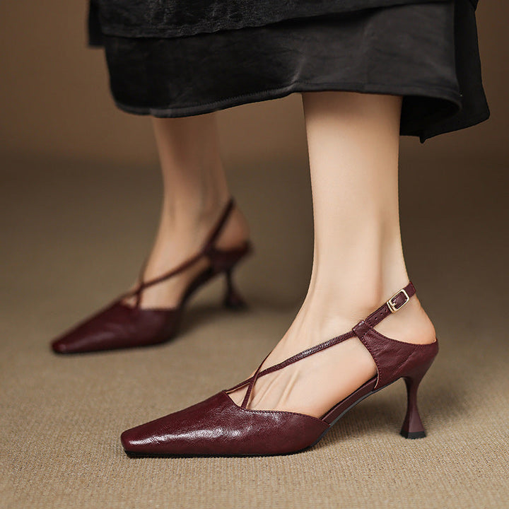 Womens Genuine Leather Heels Classic Fit