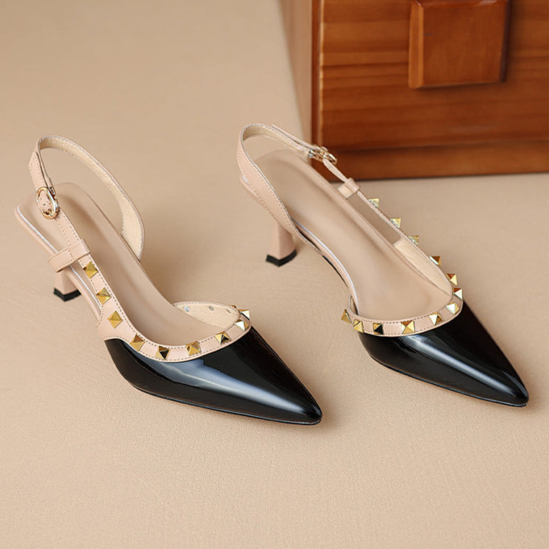 Womens Leather Heels Genuine Material Classic Fit