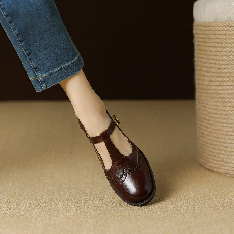 Womens Genuine Leather Shoes Classic Fit