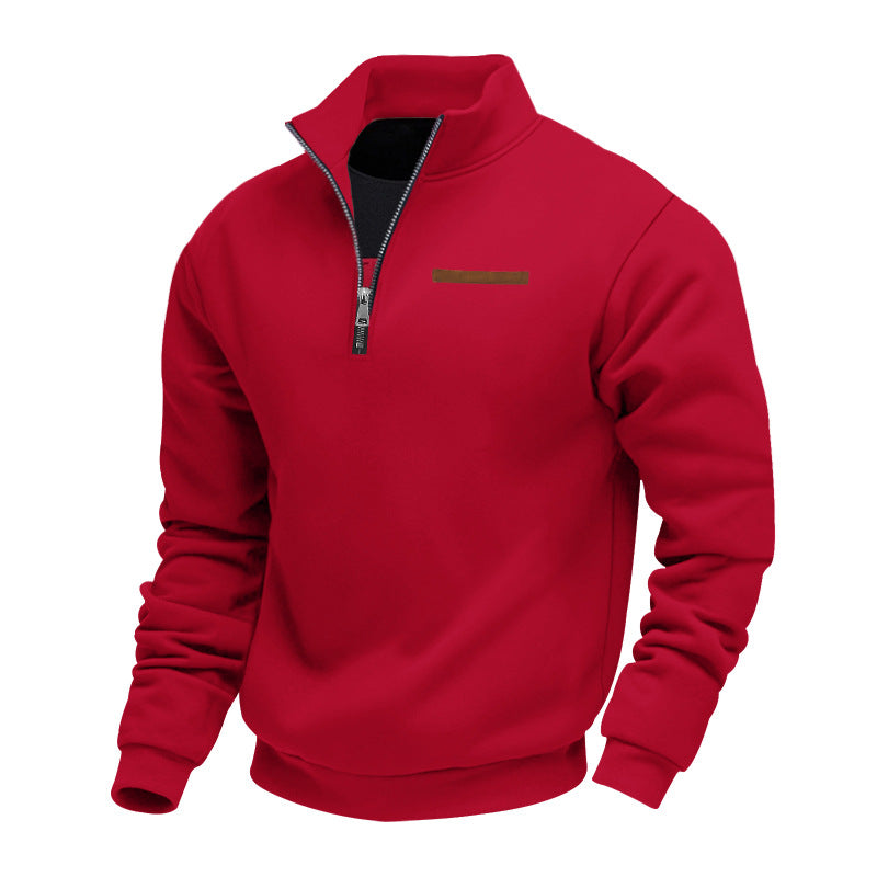 Mens Quarter Zip Pullover High Collar Slim Fit