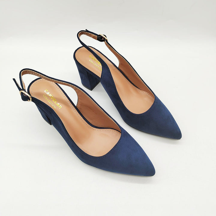 Womens Heeled Shoes Leather Pointed Toe