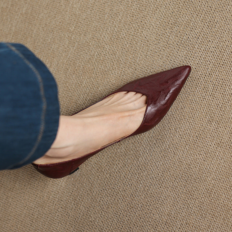 Womens Genuine Leather Heels Classic Fit