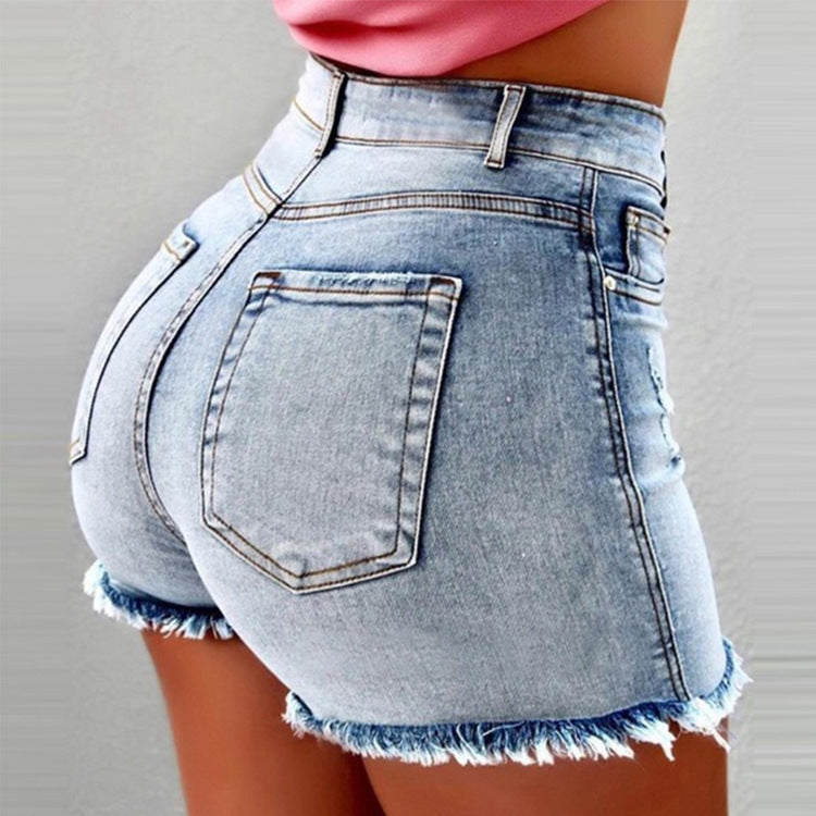 Womens Denim Micro Shorts Skinny Fit Short